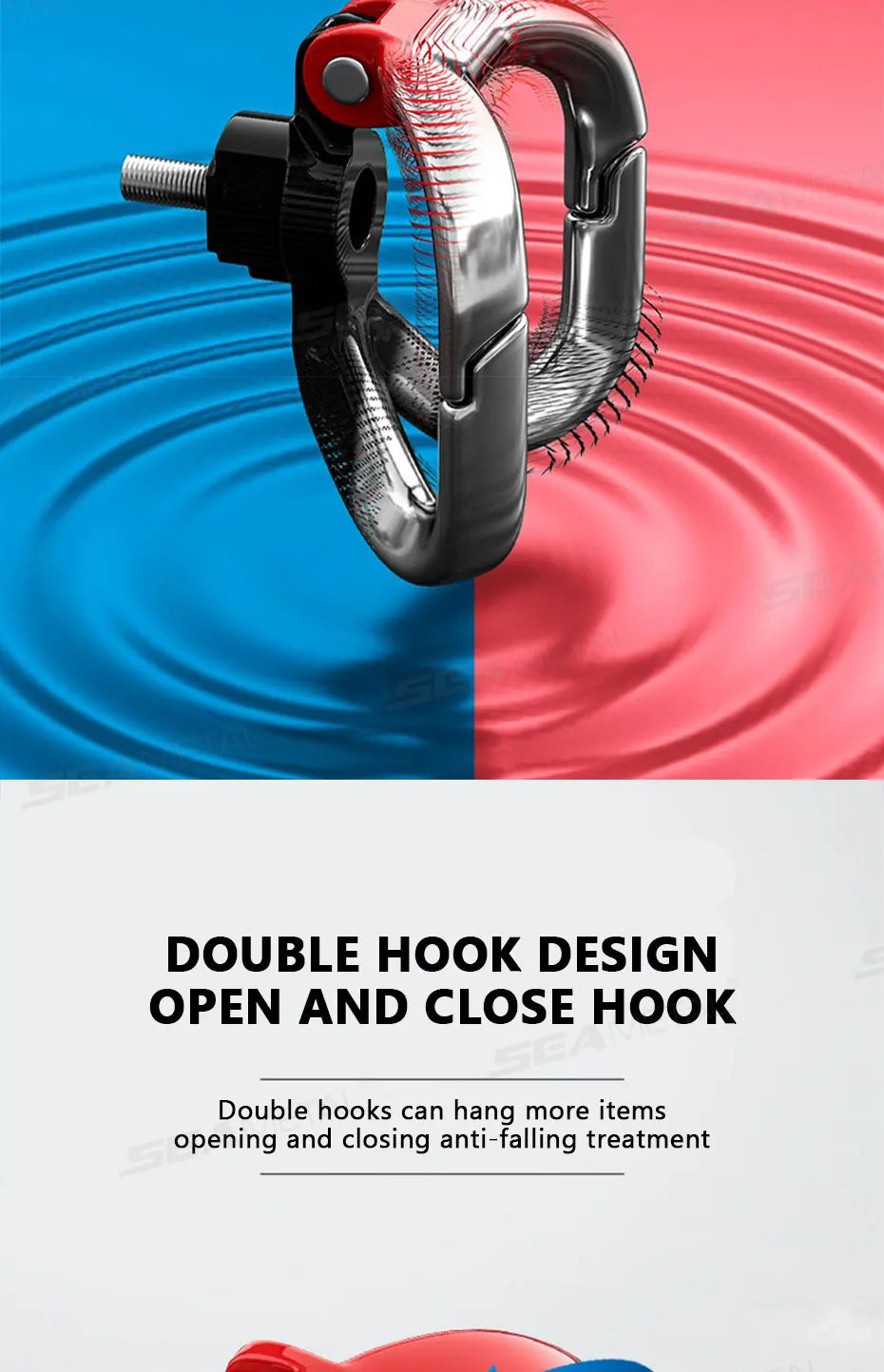 BLALION Motorcycle Helment Hook Holder Hand Bag Double Hook Luggage Shopping Bag Hangers Aluminum Alloy Motorcycle Accessories