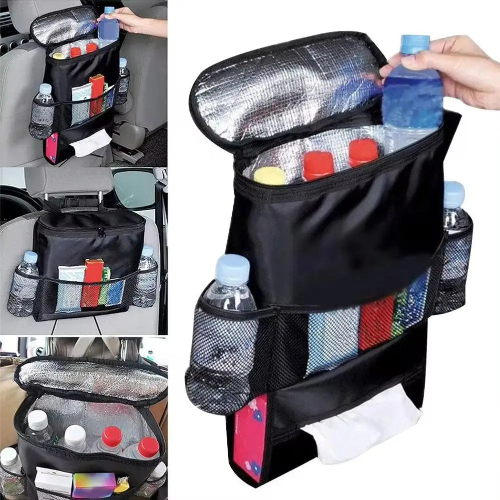 Car Back Seat Organizer Storage Bag Car Hanging Bag Multi-Pocket Auto Car Storage Tissue Box Car-styling Cool Wrap Bottle