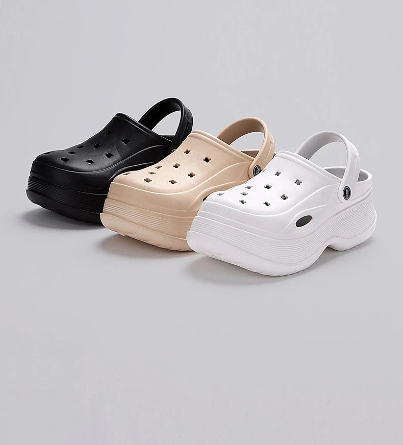 Chunky Platform Clogs Sandals for Women 2024 Summer Non-Slip Beach Slippers Woman Thick Bottom Eva Wedges Sandles Garden Shoes