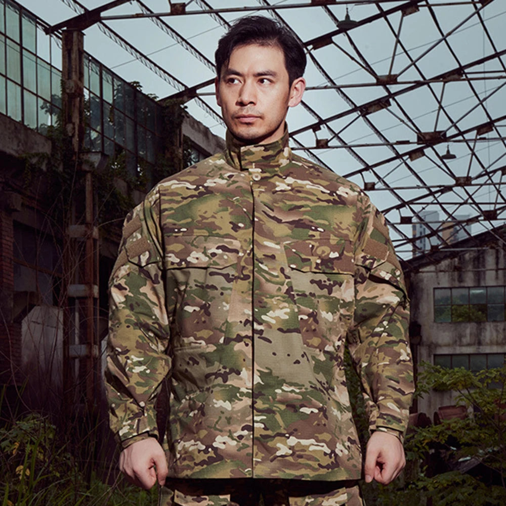 Tactical Camouflage Coat Hunting Long Sleeved Jacket Men's Training Uniform Outdoor Paintball Camping Windbreaker Clothing