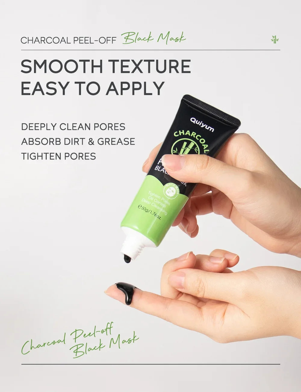 Bamboo Charcoal Fiber Mask Blackhead Removal Deep Mask Deep Cleansing Cleansing Exfoliating Mask Treatment 50g