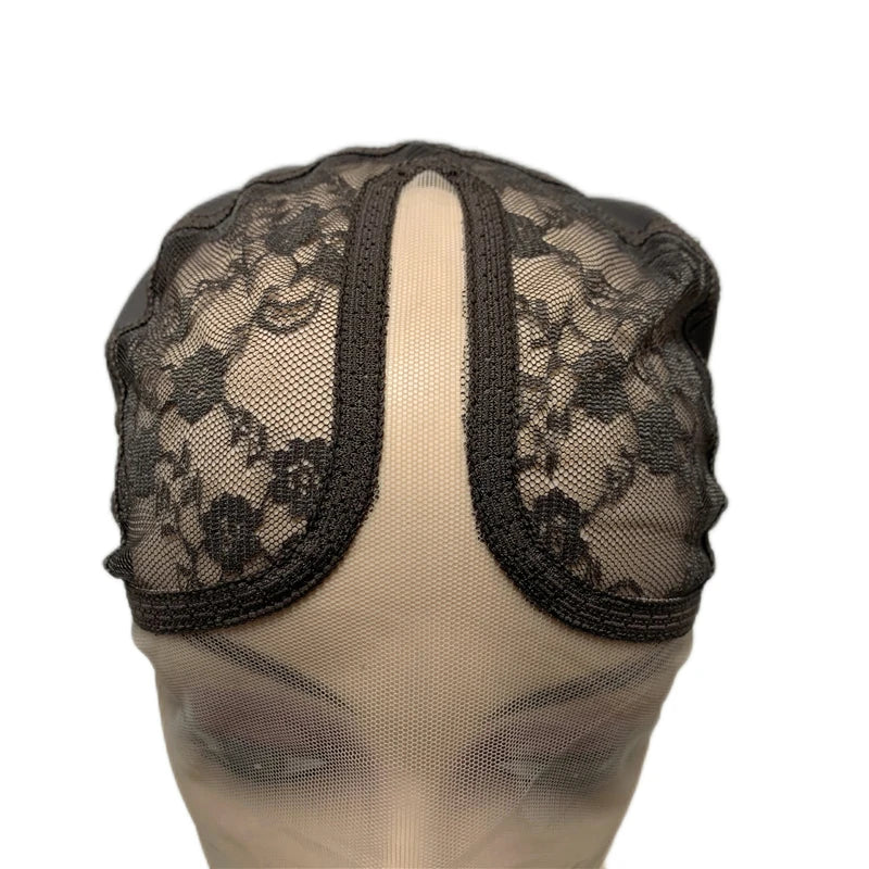 1PC T-Part Lace Wig Cap Adjustable Strap Brown/Beige Mesh Wig Making Hair Extensions Base Cap for Custom Wig Making