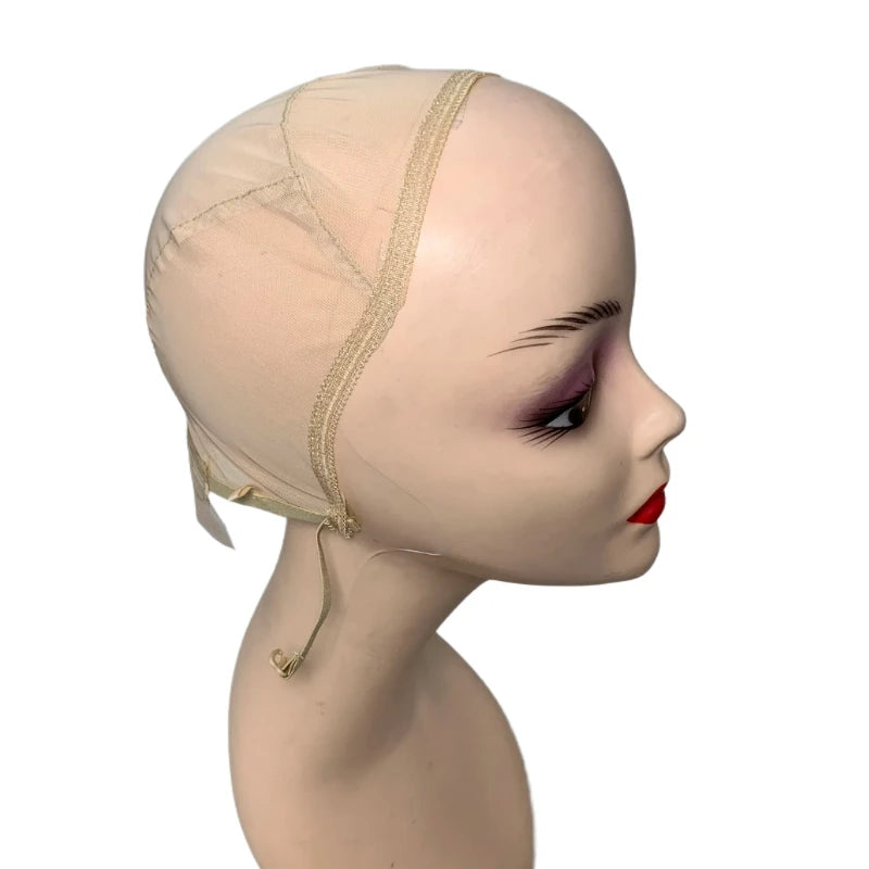 1PC 13X4 Wig Cap Without Front Lace for Making Wigs with Adjustable Straps 3 color Beige/Brown/Black