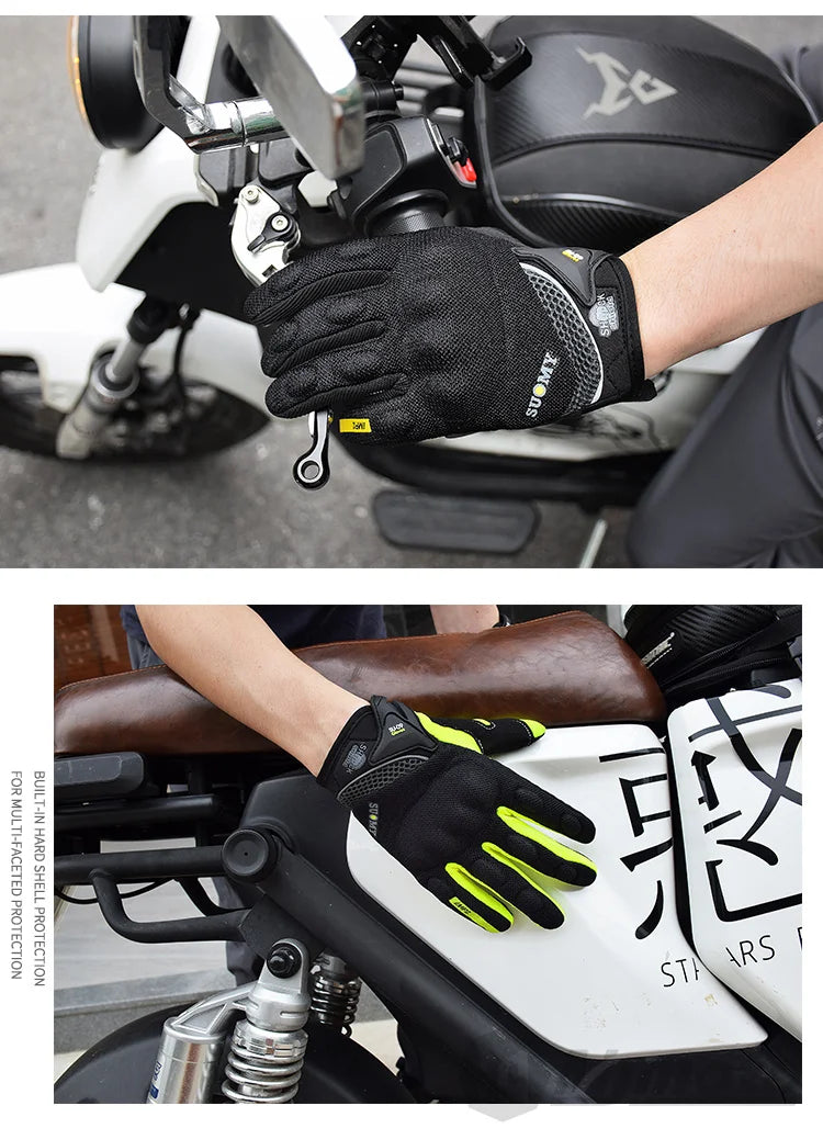 SUOMY Summer Motorcycle Gloves Men Women Touch Function Motorbike Racing Glove Full Finger Guantes Moto Biker Cycling Gloves