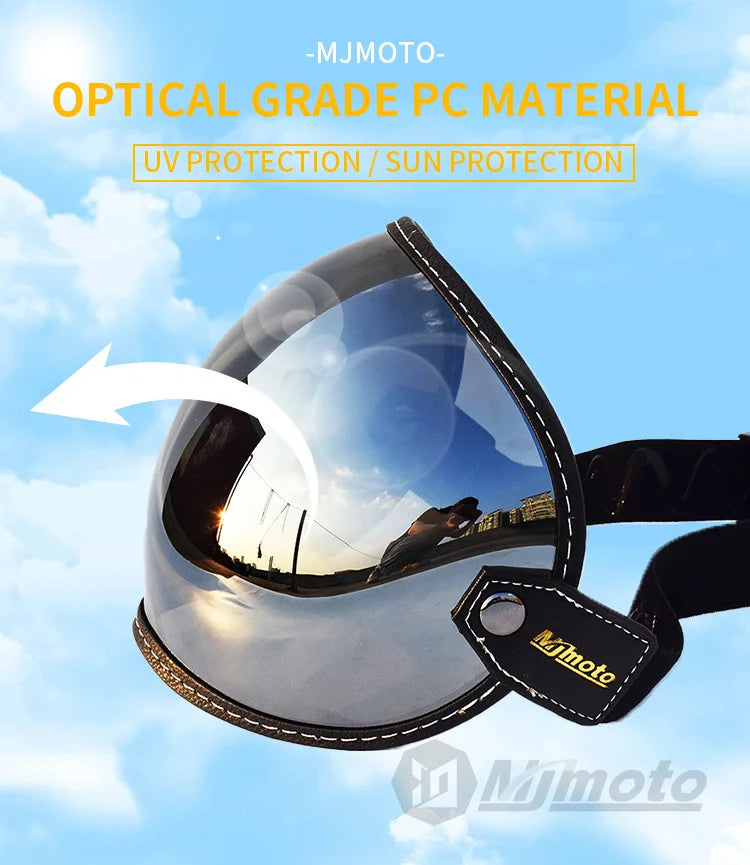 Universal Sun Visors For Motorcycle Helmet Open Face 3/4 Helmet Bubble Visor Anti-UV Motorbike Glasses Windproof Motocross Lens
