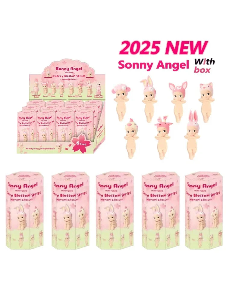 Angel Cherry Blossom Series Pink Erect Blind Box Mystery Box Mini Figure Dolls Car Phone Decoration Model Festival Gifts