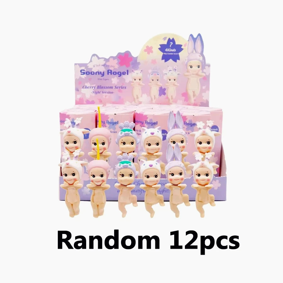 Smiski Cherry Blossom Stitch Series Blind Box Gift Mini Anime Figures Ornaments Dolls Fans Children Christmas Birthday Gift