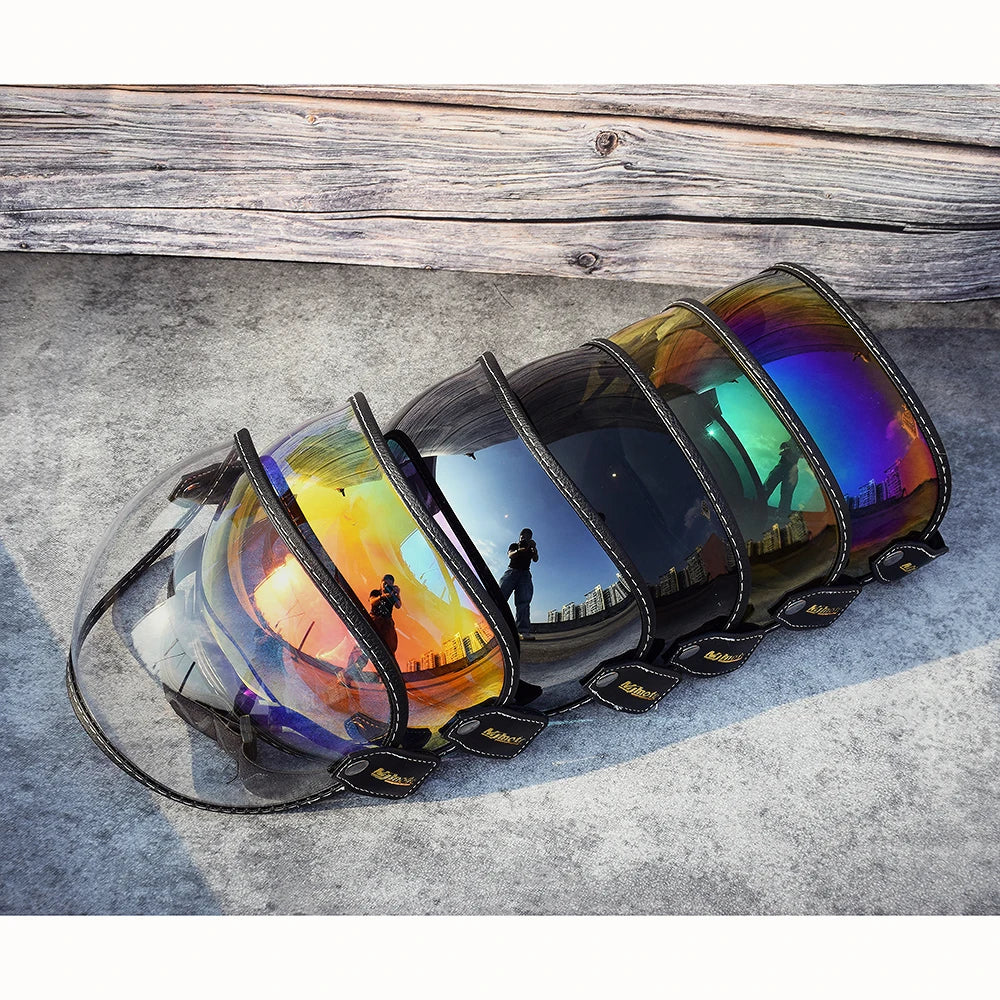 Universal Sun Visors For Motorcycle Helmet Open Face 3/4 Helmet Bubble Visor Anti-UV Motorbike Glasses Windproof Motocross Lens