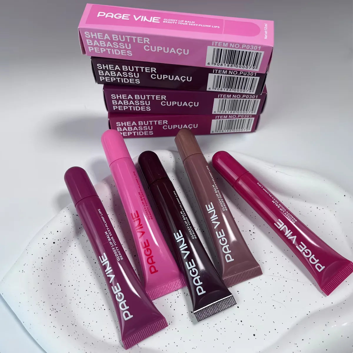 2-pack lip gloss moisturizing and long-lasting color development, smooth and glossy makeup set
