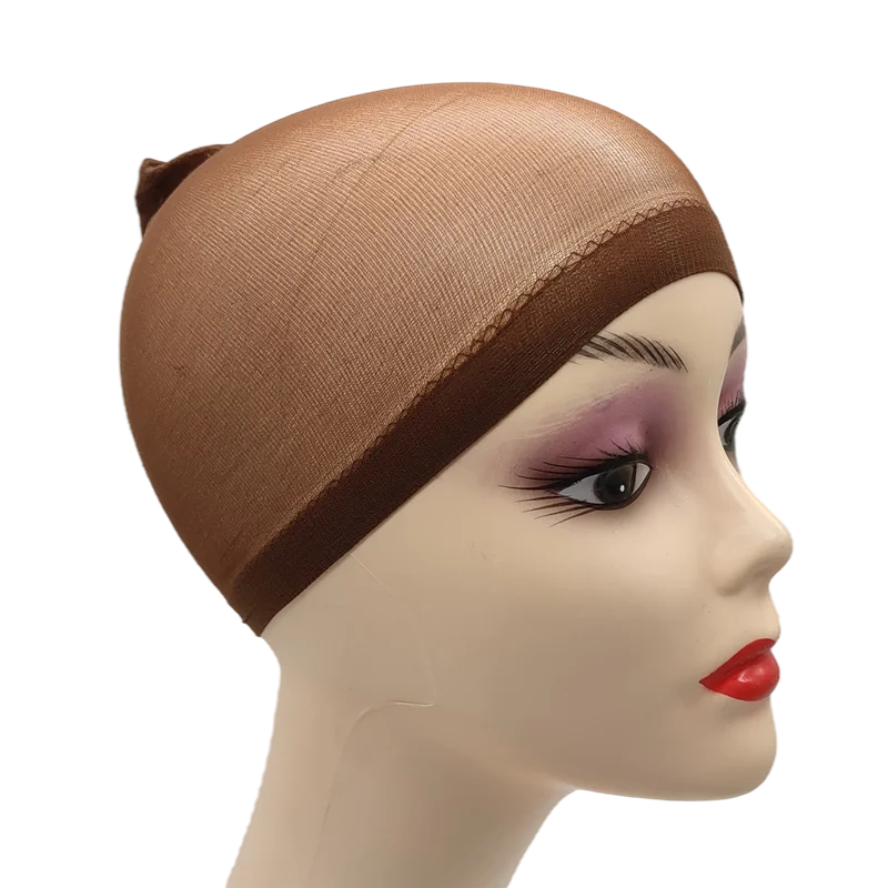 24pcs/Bag Top Stocking Wig Cap Hair Net For Weave Hair Wig Nets Black Brown Stretch Mesh Wig Cap For Making Wigs