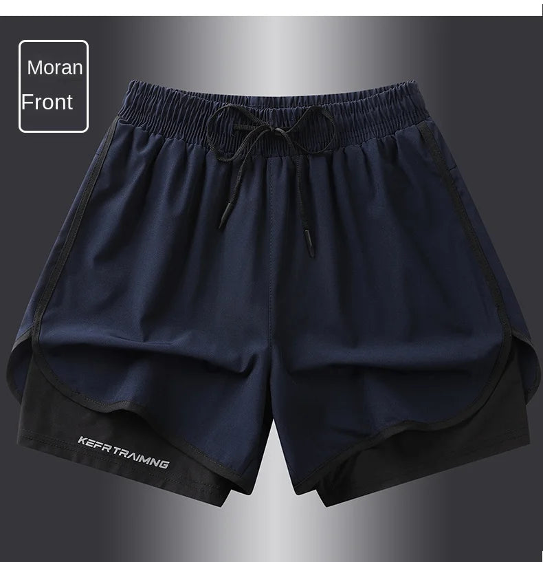 【 S-5XL 】 NASA GISS Sports Three Piece Pants Summer Popular Anti glare Double layered Sports Shorts for Men and Women Couples Ru