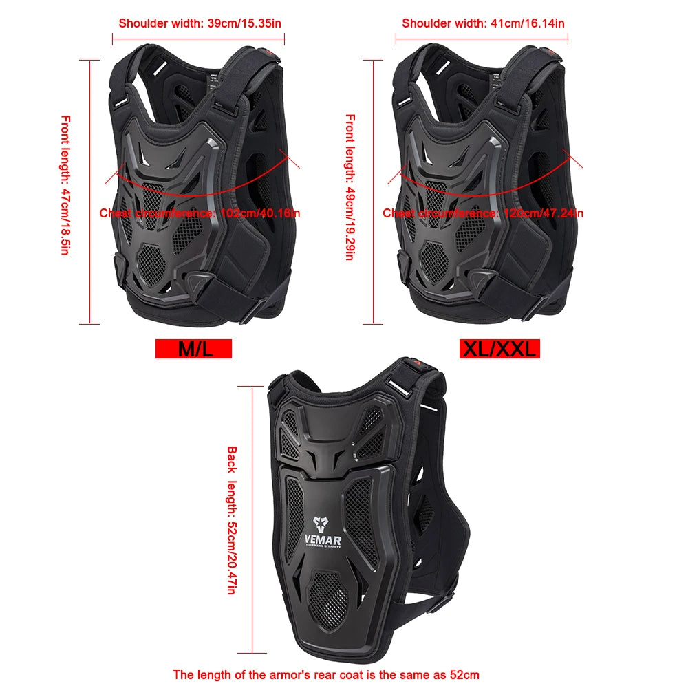 Professional Motorcycle Armor Vest Body Protective Gear Motocross DH MX MTB Dirt Bike Chest Back Protectors Moto Equipment