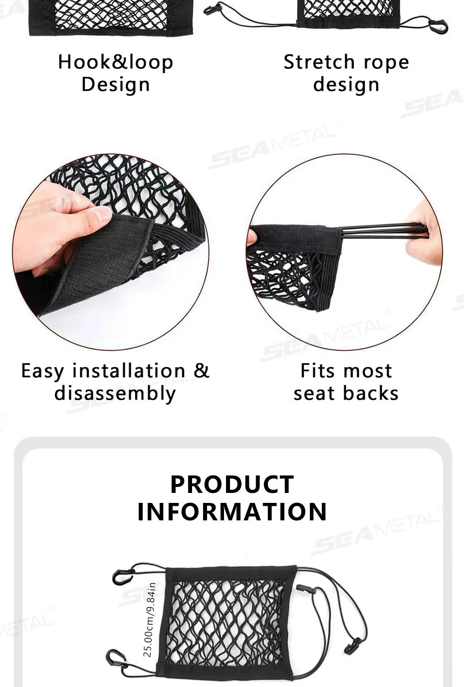 BLALION Motorcycle Helmet Storage Trunk Bag Motorcycle Luggage Net Hook Hold Cargo Bike Scooter Mesh Fuel Tank Luggage Equipaje