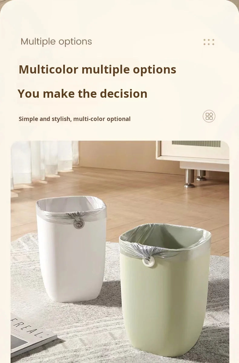 Trash can, large capacity living room, bedroom, garbage basket, kitchen, trash can, pressure-free ring, large paper basket