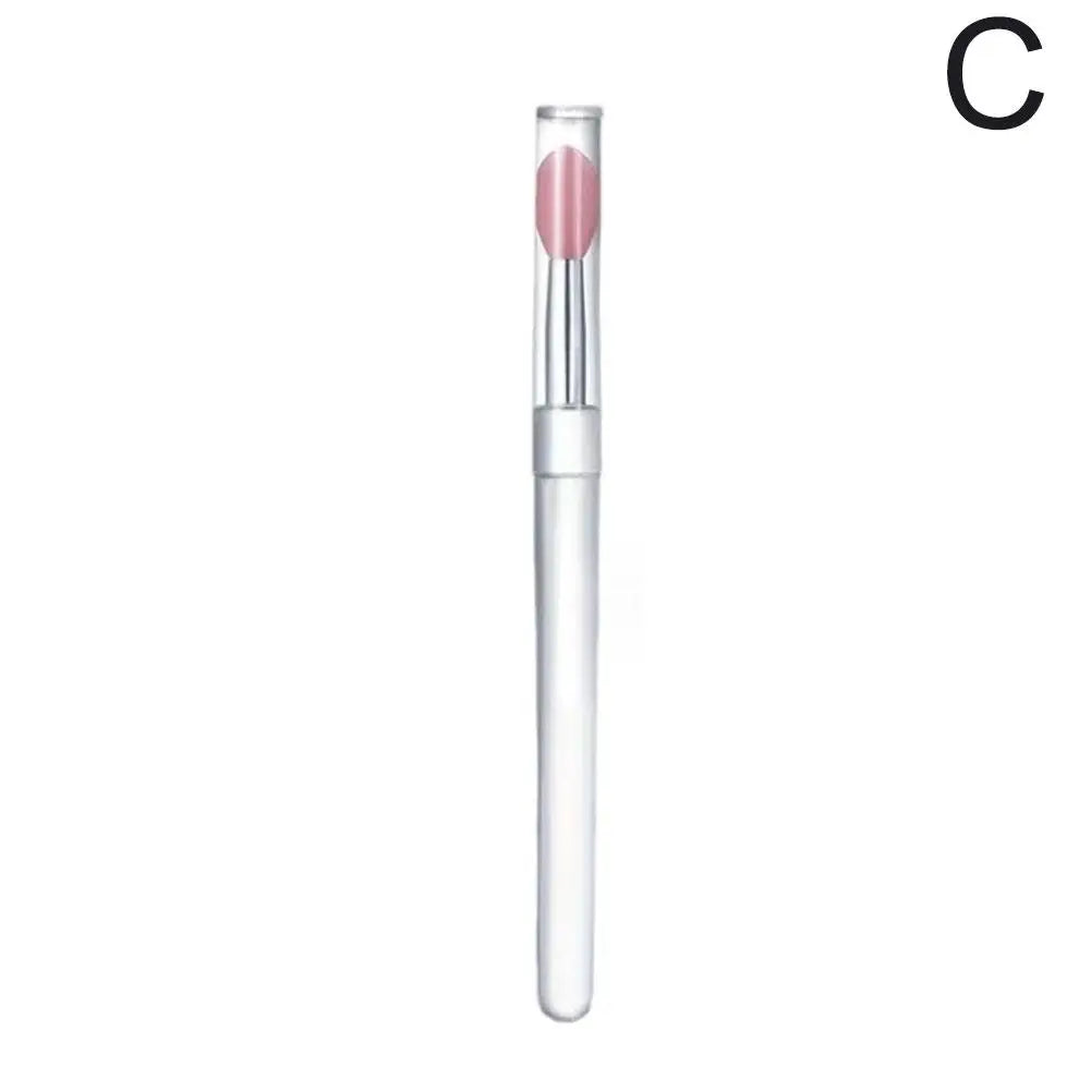 Upgrade Silicone Lip Brush Portable Round Head Lip Brush Professional Mini Concealer Smudge Brush With Cover Makeup Brush