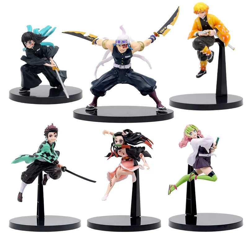Kimetsu no Yaiba Kamado Tanjirou Anime Demon Slayer Combat version Action Figure Agatsuma Zenitsu Nezuko Warrior Model Toys