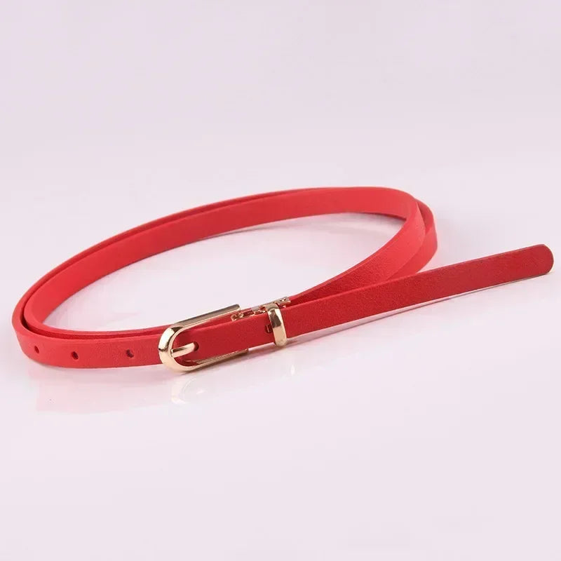 PU Leather Dress Skirt Waist Elastic Thin Belts Ladies Waistband Fashion Belts for Women Luxury Design Women Double Pearl Belt