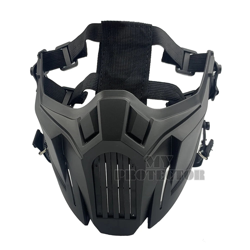 Tactical Airsoft Mask Outdoor Paintball Half Face Iron Warrior Protective Mask Shooting Protection Mouth Mask Hunting Equipment