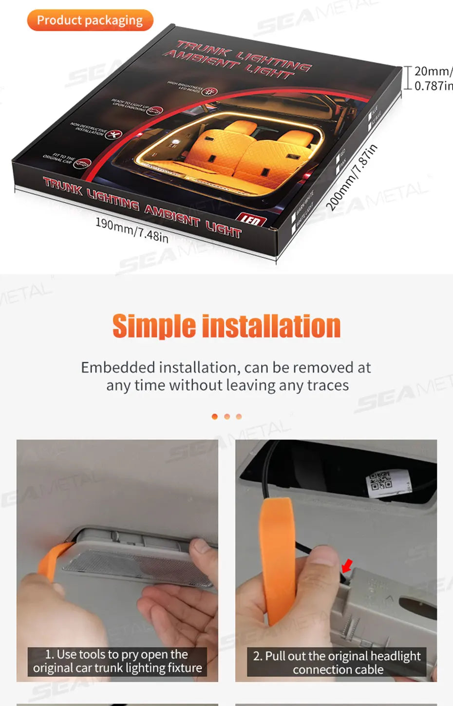 BLALION Car Trunk Dynamic Flowing Light Strip Automatic On/Off Scanning Lamp Flexible Waterproof Light Strip Hidden Installation