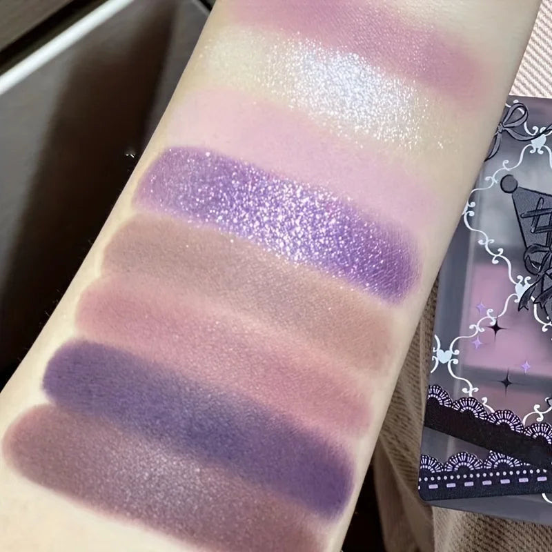 9 Color Pearlescent Girl's Dream Purple Eyeshadow Pearl Easy To Apply Color Changing And Long Lasting Eye Makeup Palette
