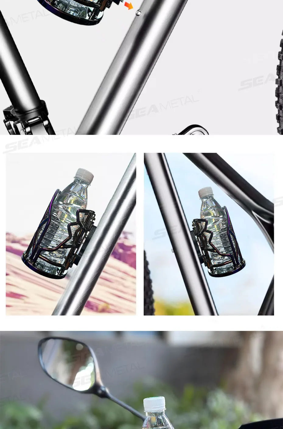 BLALION Motorcycle Universal Drink Holder Bike Water Cup Bottle Holder Handlebar Bottle Holder ABS Water Bottle Cage Accessory