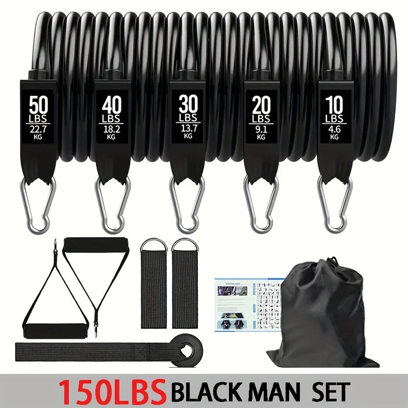 Wrapped Resistance Band Elastic Band Strength Training Rod Set Resistance Fitness Equipment Sports Belt Sports Equipment