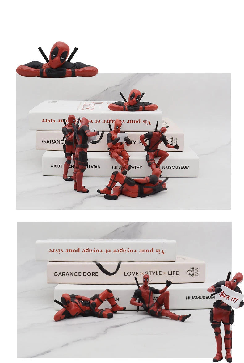 6 Desk Decoration Deadpool Car Home Office Marvel 8cm X-MAN Funny Cute Figure Kids Model Toys