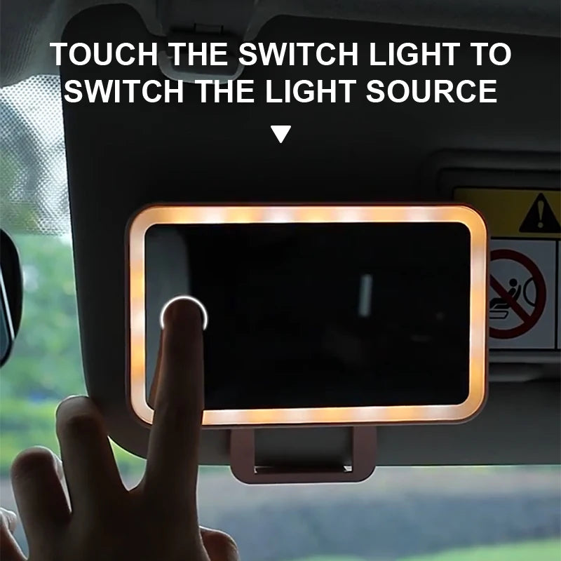 BLALION Car Sun Visor Makeup Mirror Rechargeable Touch Sensor Cosmetic Mirror Large Screen Fill Light Car Vanity Interior Mirror