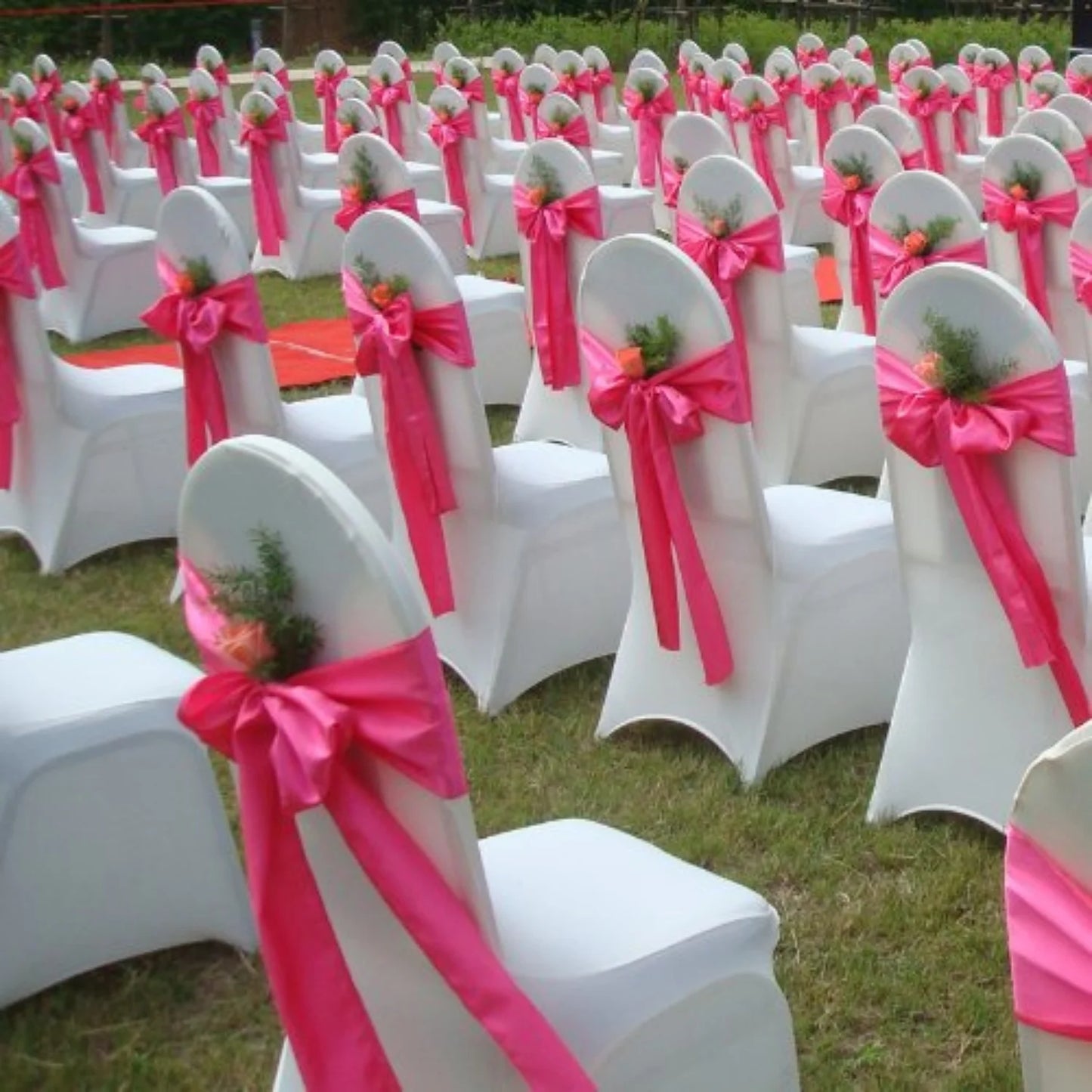Satin chair waist belt wedding banquet chair bow party decoration adjustable ribbon for table decoration