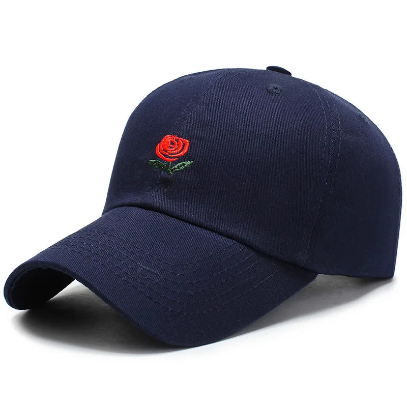 Unisex rose embroidery baseball cap for Men Women flower cap rapper Street hip pop hats cap outdoor sports men female hat