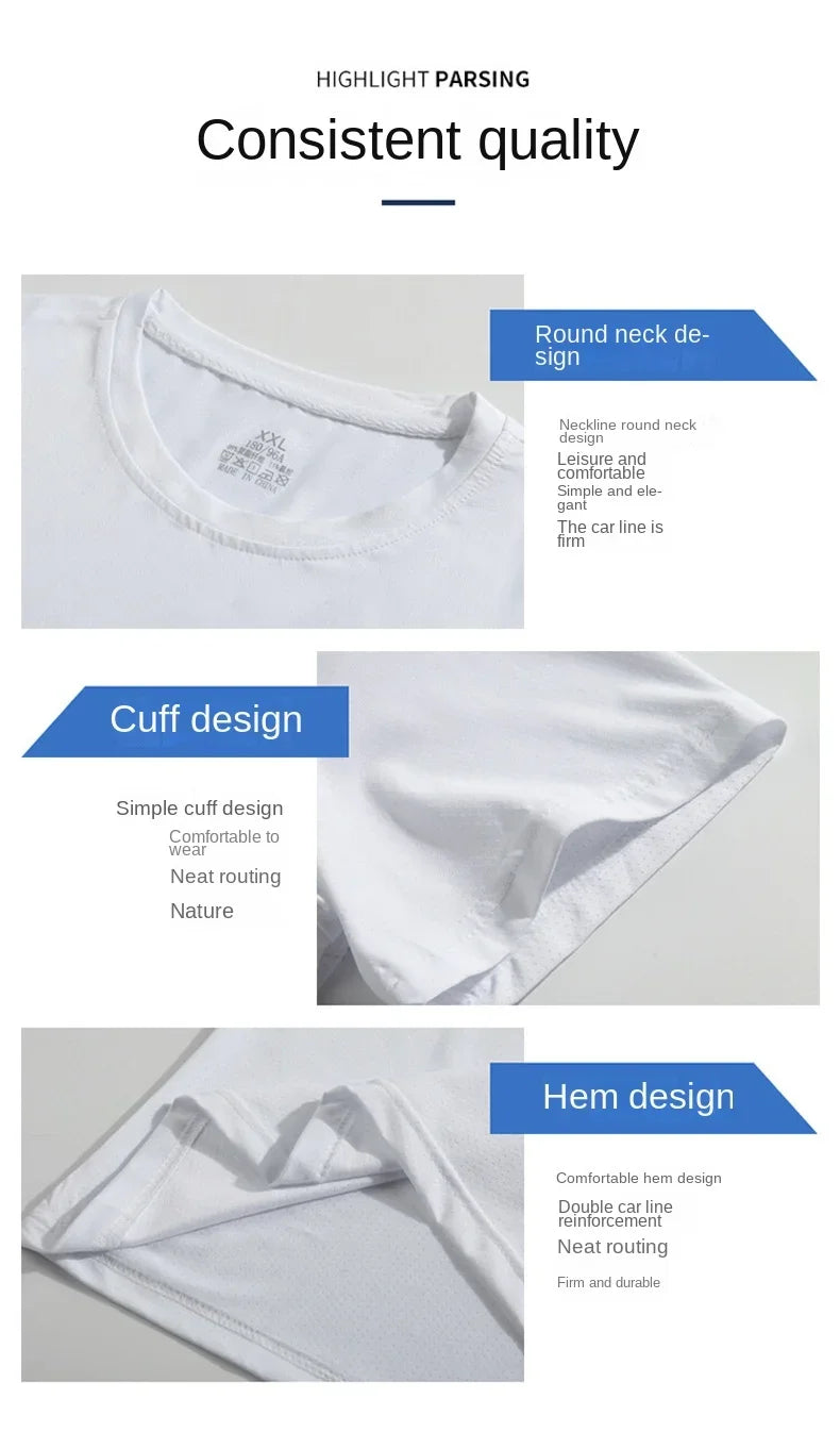 NASA GISS Bull Running Capacity Round Neck Mesh Ice Silk Short Sleeve T-shirt for Men's Summer Thin Loose Sports Quick Drying Br