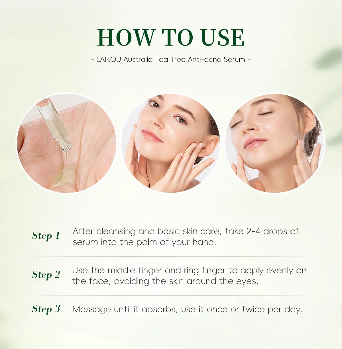 Laikou Tea Facial Essence Contains Hyaluronic Acid Dark Spot Remover Moisturizing Repair Anti-aging Essence Facial Skin Care