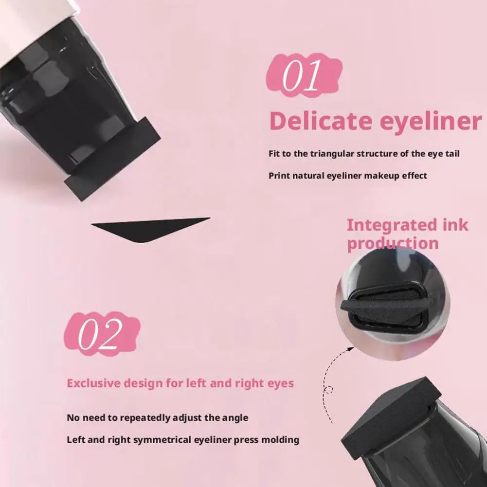 Black Brown Integrated Eyeliner Stamp Precise Outline Signet Eye Liner Extension Stamps Liquid Eyeliner Pen Waterproof Lasting