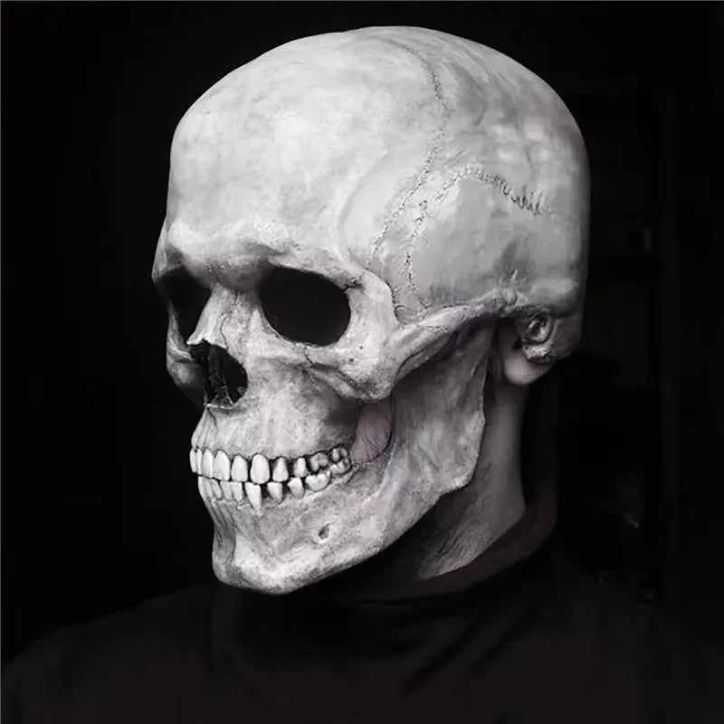 Halloween Mask Latex Mask Skull Mask Horror Decoration Full Head Skull Mask Helmet Movable Jaw Masque Gifts Party Costume Mask