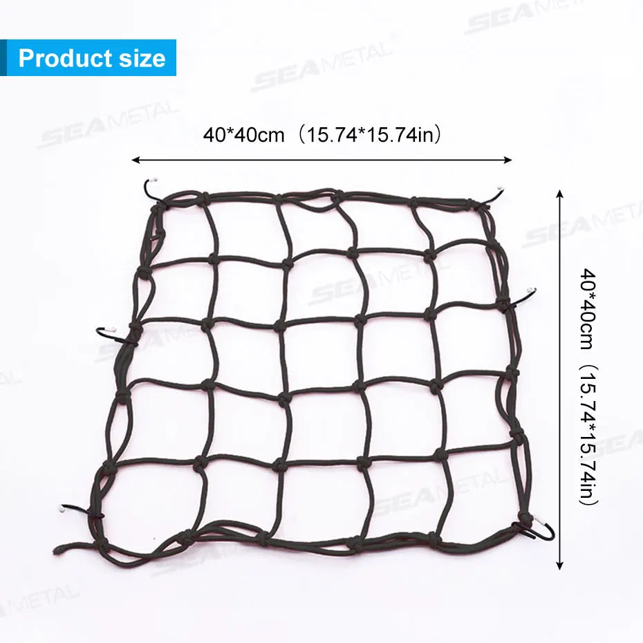 BLALION Motorcycle Luggage Net Bike 6 Hooks Hold Down Fuel Tank Luggage Mesh Web Styling High Quality Moto Adjustable Cargo Net