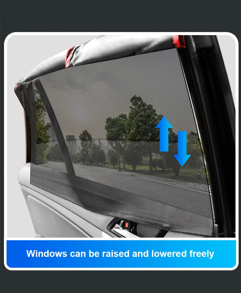 BLALION Double Layer Car Sun Shade Side Window Curtain Uv Protection Mesh Curtains Mesh Sun Shade Cover Magnetic Mosquito Net