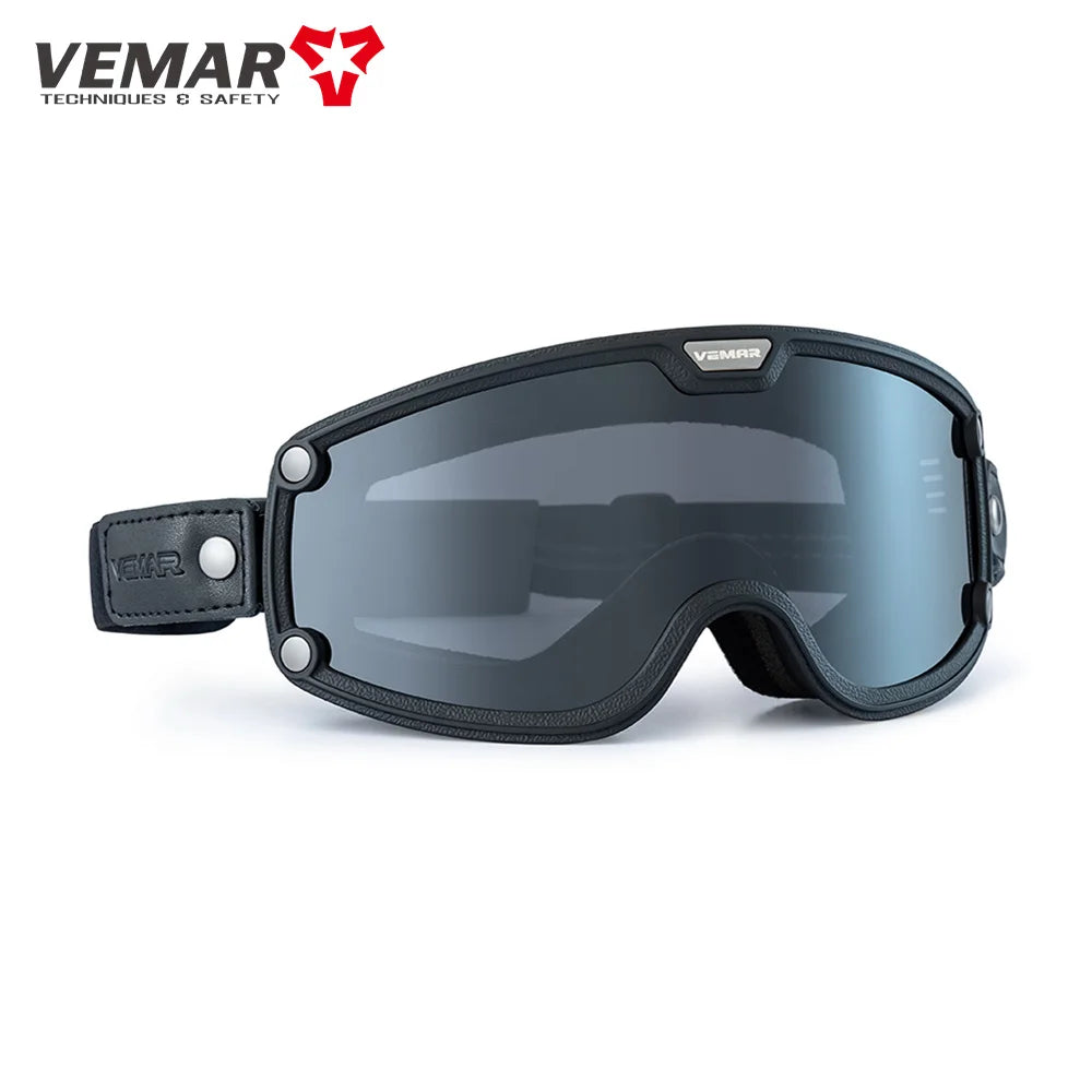 VEMAR Retro Motorcycle Goggles Windproof Anti-fog Glasses For Motorcycle Helmet Moto Sports Cycling Cafe Racer Chopper Goggles