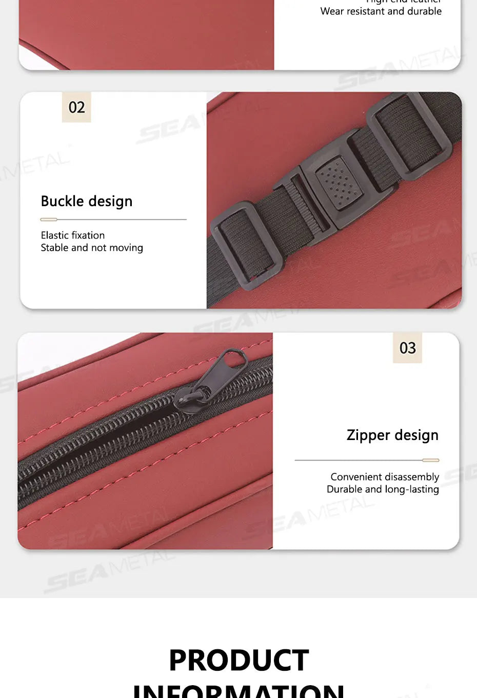 BLALION Car Tissue Box Holder Nappa Leather Car Center Console Armrest Napkin Box Sun Visor Backseat Tissue Case with Fix Strap