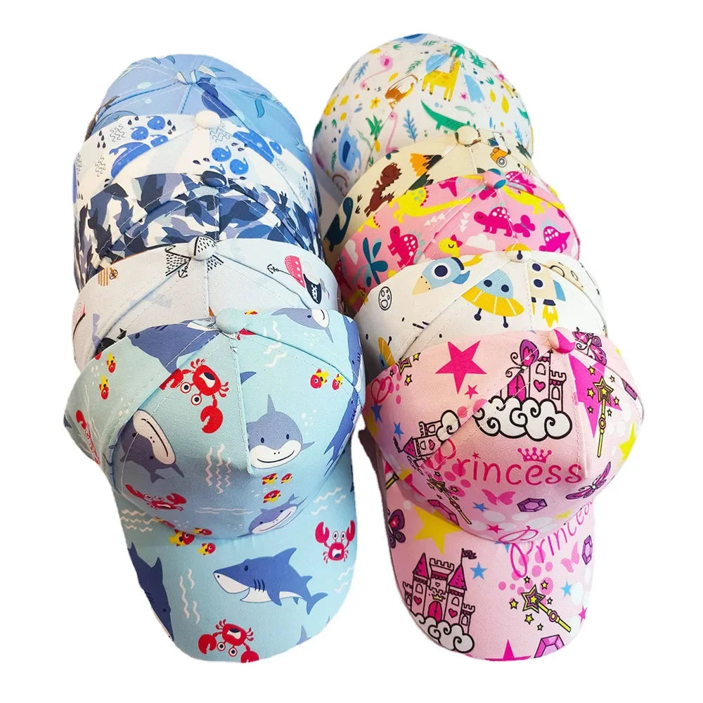 New Cartoon Summer Baby Sun Hat Kids Visor Cap for Boys Girls Travel Baby Baseball Cap Children Beach Sun Cap Accessories