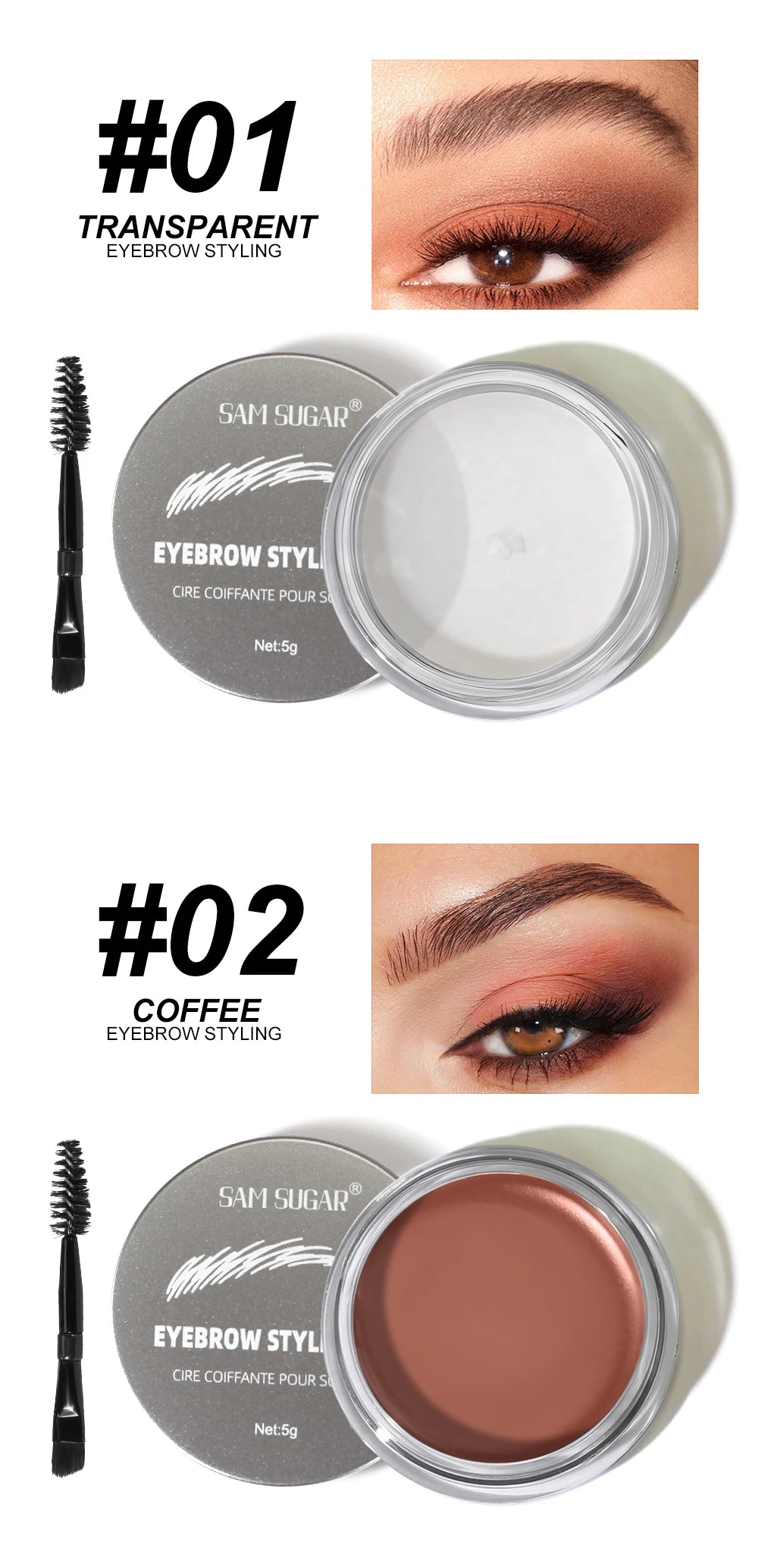 3D Wild Eyebrow Gel Wax Brow Styling Soap Tint Eyebrows Enhancers Brows White Brown Makeup Black Cosmetic Tool Makeup