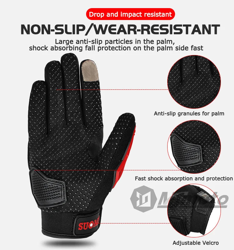 Suomy Motorcycle Gloves Men Women Summer Motorbike Racing Gloves Touch Screen Breathable Motocross Moto Biker Cycling Gloves