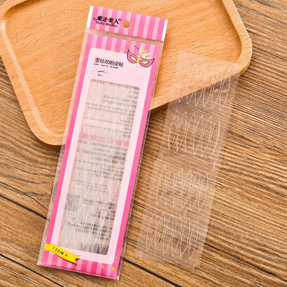 Clear Beige Stripe Self-adhesive Natural Eye Tape Makeup Tool Invisible Double Fold Eyelid Lace Paste Eyelid Tape Sticker