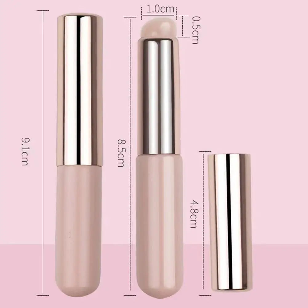 Upgrade Silicone Lip Brush Portable Round Head Lip Brush Professional Mini Concealer Smudge Brush With Cover Makeup Brush