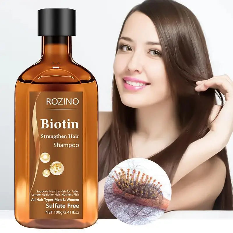 Biotin Hair Shampoo Hair Thickening Strengthening Root Oil Control Hair Volumizing Shampoo Biotin Hair Serum 30ml/100g Hair Care