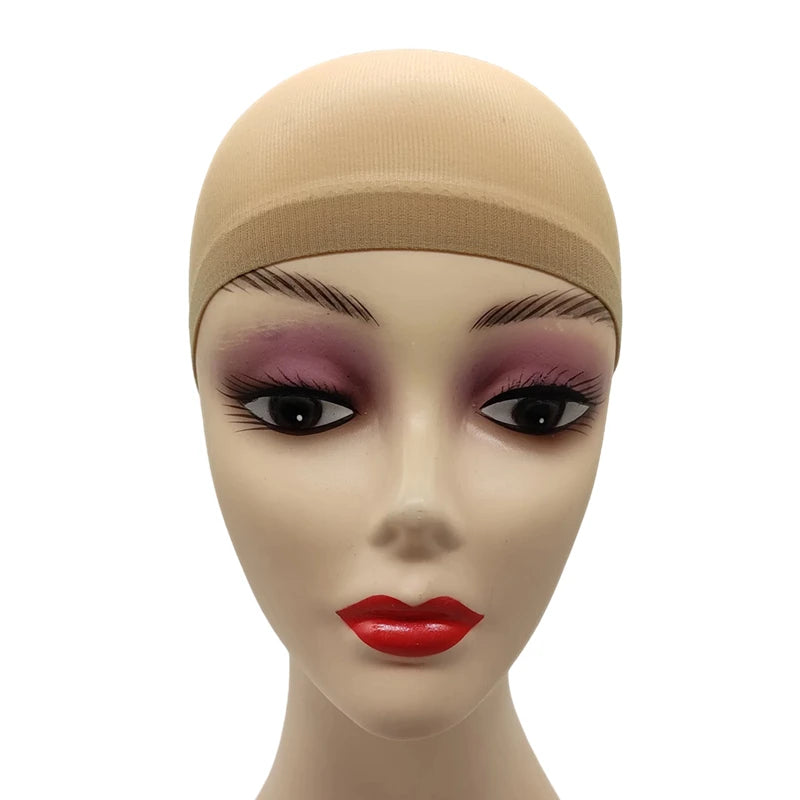 24pcs/Bag Top Stocking Wig Cap Hair Net For Weave Hair Wig Nets Black Brown Stretch Mesh Wig Cap For Making Wigs