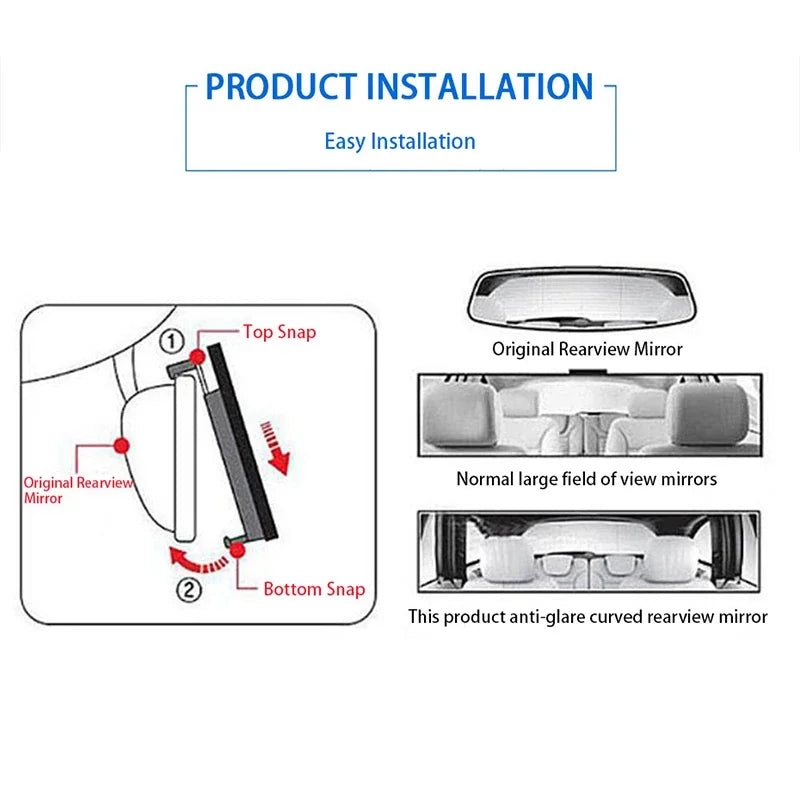 BLALION Car Baby Mirror Rear View Mirror Wide Angle Panoramic Assisting Large Vision Interior Monitor Universal Car Accessories