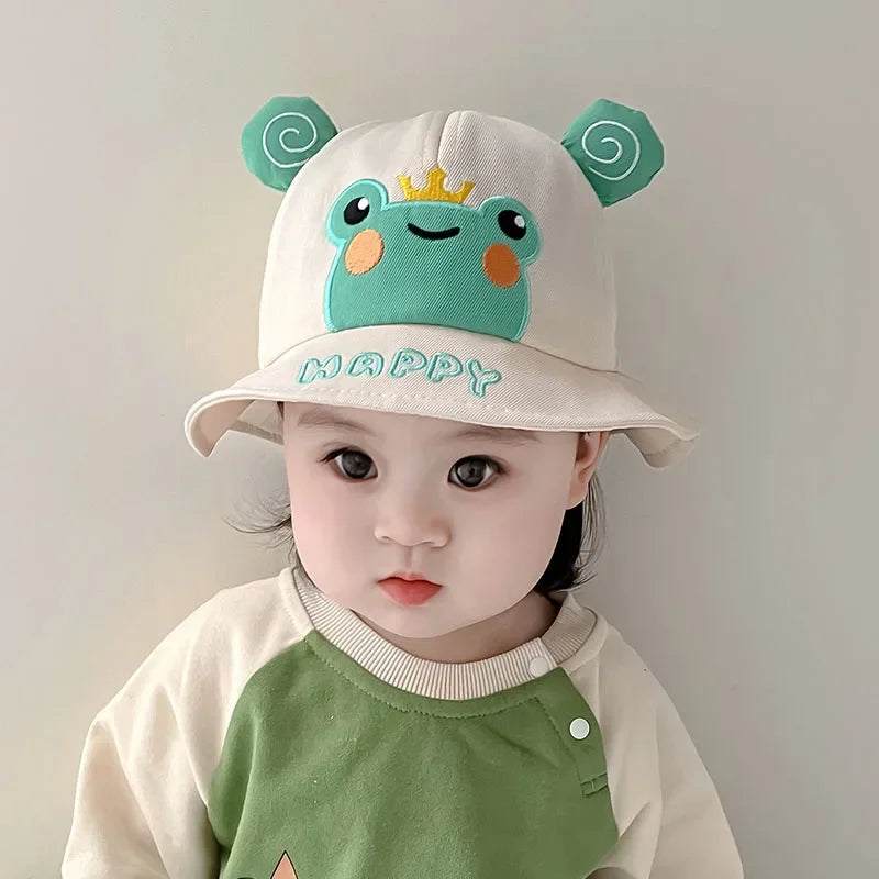 Baby Boy Sun Hat Kids Summer Fisherman's Hat Baby Girls Sun Cap Cute Bear Cartoon Frog Children Bucket Hat