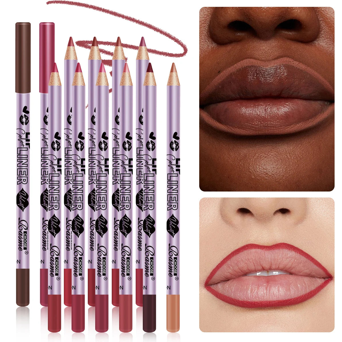 12 Color lipliner Set Contour Pen Tone Waterproof Mist Matte Lipstick Cosmetics