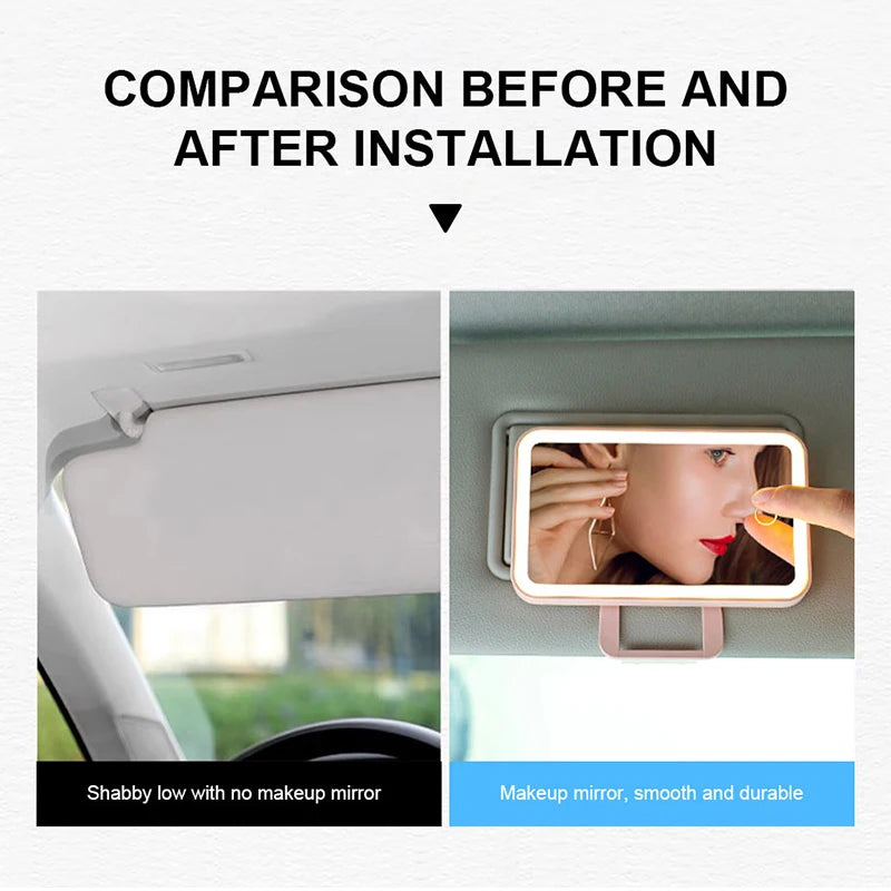 BLALION Car Sun Visor Makeup Mirror Rechargeable Touch Sensor Cosmetic Mirror Large Screen Fill Light Car Vanity Interior Mirror