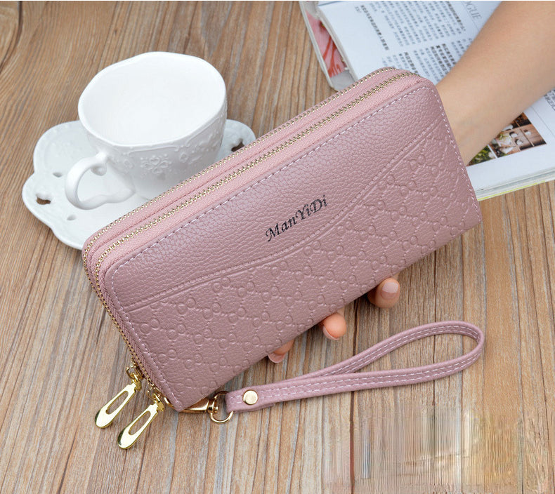 New Long Women's Wallet Female Purses Tassel Coin Purse Card Holder Wallets Double Zipper Pu Leather Clutch Phone Bag